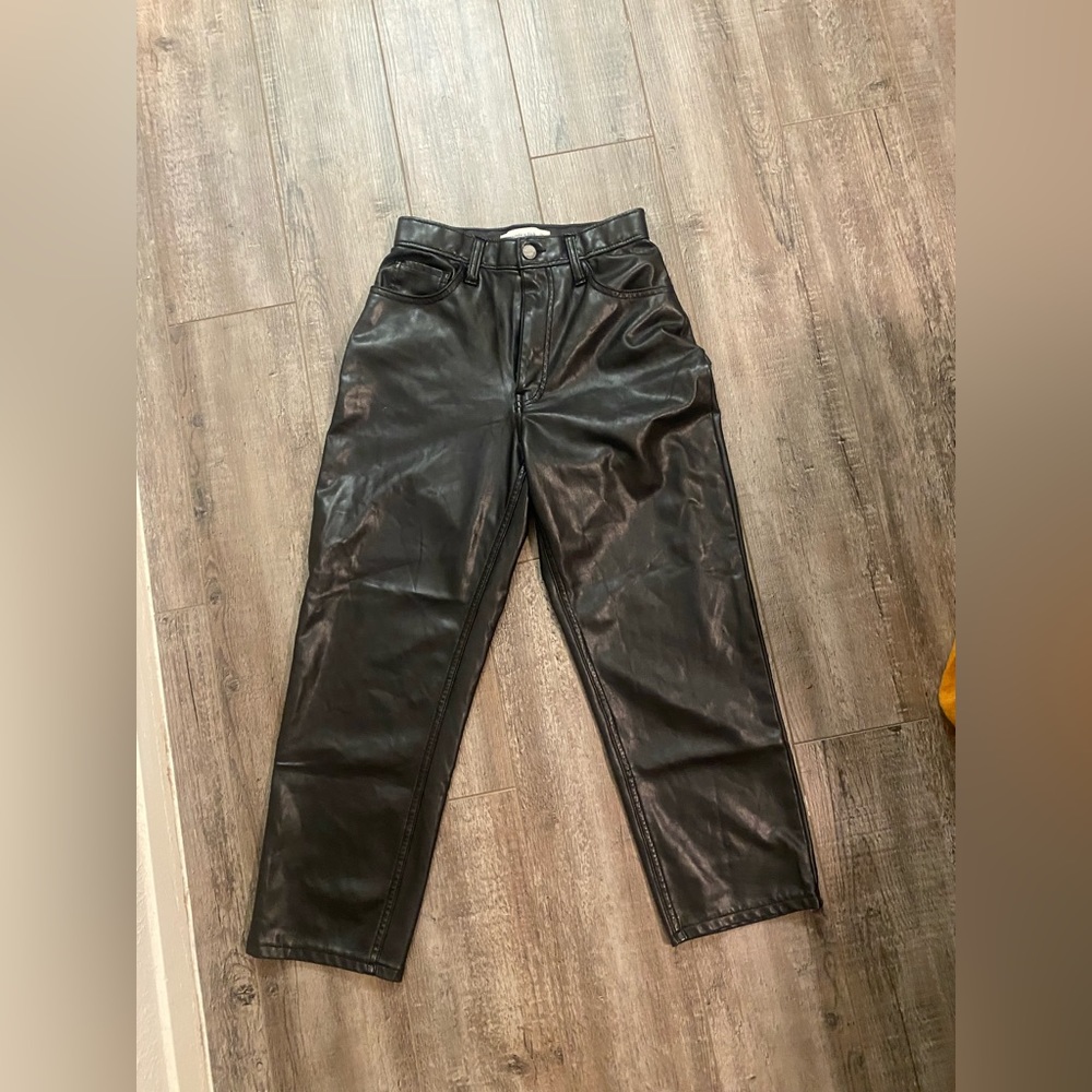 ankle straight ultra high rise curve love leather pants